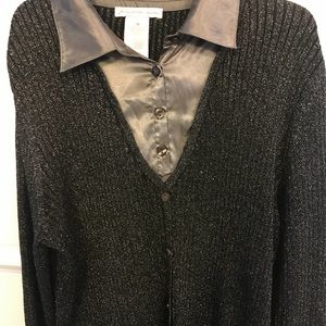 JM collection grey/black sequined/glitter top